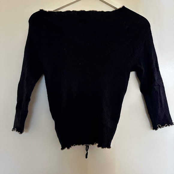 Blue Ruched Knit Top - Picture 4 of 4